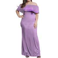 Yes I'm A B But Not Yours Purple Off Shoulder Maxi Dress - Wonder Print Shop