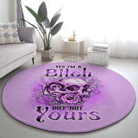 yes-im-a-b-but-not-yours-purple-round-carpet