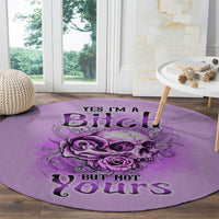 yes-im-a-b-but-not-yours-purple-round-carpet