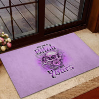 Yes I'm A B But Not Yours Purple Rubber Doormat - Wonder Print Shop