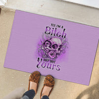 Yes I'm A B But Not Yours Purple Rubber Doormat - Wonder Print Shop