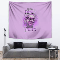 Yes I'm A B But Not Yours Purple Tapestry - Wonder Print Shop