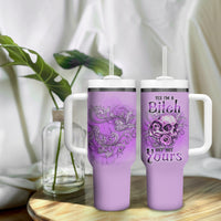 Yes I'm A B But Not Yours Purple Tumbler With Handle - Wonder Print Shop