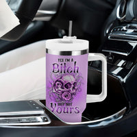 Yes I'm A B But Not Yours Purple Tumbler With Handle - Wonder Print Shop