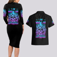 I Am Who I Am Your Approval Isn't Needed Couples Matching Long Sleeve Bodycon Dress and Hawaiian Shirt - Wonder Print Shop