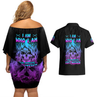 I Am Who I Am Your Approval Isn't Needed Couples Matching Off Shoulder Short Dress and Hawaiian Shirt - Wonder Print Shop