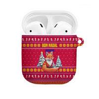 Bon Nadal Andorra Christmas AirPods Case with Fox Snowy Trees and Andorran Flag - Wonder Print Shop