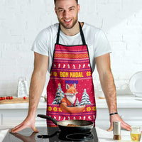Bon Nadal Andorra Christmas Apron with Fox Snowy Trees and Andorran Flag - Wonder Print Shop