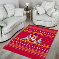 Bon Nadal Andorra Christmas Area Rug with Fox Snowy Trees and Andorran Flag - Wonder Print Shop