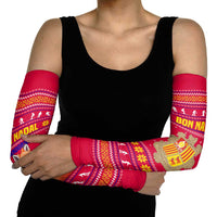 Bon Nadal Andorra Christmas Arm Sleeves with Fox Snowy Trees and Andorran Flag - Wonder Print Shop