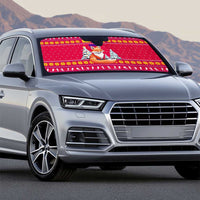 Bon Nadal Andorra Christmas Auto Sun Shade with Fox Snowy Trees and Andorran Flag - Wonder Print Shop