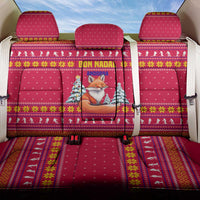 Bon Nadal Andorra Christmas Back Car Seat Cover with Fox Snowy Trees and Andorran Flag - Wonder Print Shop
