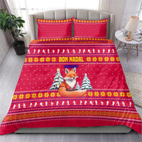 Bon Nadal Andorra Christmas Bedding Set with Fox Snowy Trees and Andorran Flag - Wonder Print Shop