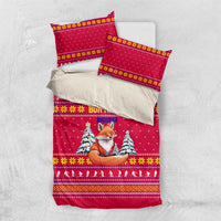 Bon Nadal Andorra Christmas Bedding Set with Fox Snowy Trees and Andorran Flag - Wonder Print Shop