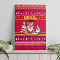 Bon Nadal Andorra Christmas Canvas Wall Art with Fox Snowy Trees and Andorran Flag - Wonder Print Shop