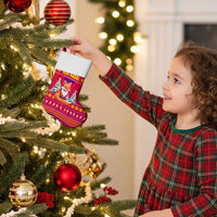 Bon Nadal Andorra Christmas Stocking with Fox Snowy Trees and Andorran Flag - Wonder Print Shop