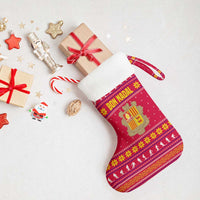 Bon Nadal Andorra Christmas Stocking with Fox Snowy Trees and Andorran Flag - Wonder Print Shop
