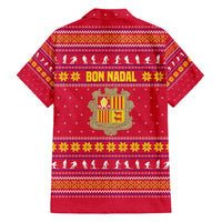 Bon Nadal Andorra Christmas Hawaiian Shirt with Fox Snowy Trees and Andorran Flag - Wonder Print Shop