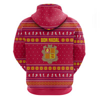Bon Nadal Andorra Christmas Hoodie with Fox Snowy Trees and Andorran Flag - Wonder Print Shop