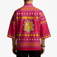 Bon Nadal Andorra Christmas Kimono with Fox Snowy Trees and Andorran Flag - Wonder Print Shop
