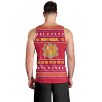 Bon Nadal Andorra Christmas Men Tank Top with Fox Snowy Trees and Andorran Flag - Wonder Print Shop