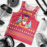 Bon Nadal Andorra Christmas Men Tank Top with Fox Snowy Trees and Andorran Flag - Wonder Print Shop
