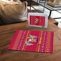 Bon Nadal Andorra Christmas Puzzle with Fox Snowy Trees and Andorran Flag - Wonder Print Shop