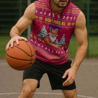 Bon Nadal Andorra Christmas Sleeveless Hoodie with Fox Snowy Trees and Andorran Flag - Wonder Print Shop