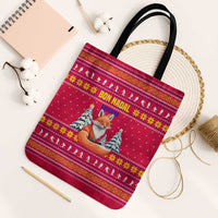 Bon Nadal Andorra Christmas Tote Bag with Fox Snowy Trees and Andorran Flag - Wonder Print Shop