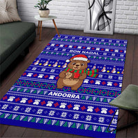 Bon Nadal Andorra Christmas Area Rug Holiday Bear, Snowflakes, Paw Prints & Winter - Wonder Print Shop