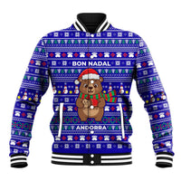 Bon Nadal Andorra Christmas Baseball Jacket Holiday Bear, Snowflakes, Paw Prints & Winter - Wonder Print Shop