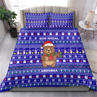 Bon Nadal Andorra Christmas Bedding Set Holiday Bear, Snowflakes, Paw Prints & Winter - Wonder Print Shop
