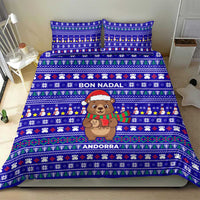 Bon Nadal Andorra Christmas Bedding Set Holiday Bear, Snowflakes, Paw Prints & Winter - Wonder Print Shop
