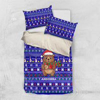 Bon Nadal Andorra Christmas Bedding Set Holiday Bear, Snowflakes, Paw Prints & Winter - Wonder Print Shop