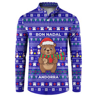 Bon Nadal Andorra Christmas Button Sweatshirt Holiday Bear, Snowflakes, Paw Prints & Winter - Wonder Print Shop