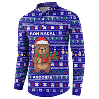 Bon Nadal Andorra Christmas Button Sweatshirt Holiday Bear, Snowflakes, Paw Prints & Winter - Wonder Print Shop