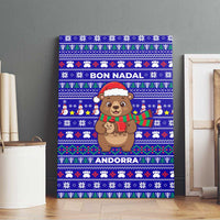 Bon Nadal Andorra Christmas Canvas Wall Art Holiday Bear, Snowflakes, Paw Prints & Winter - Wonder Print Shop