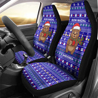 Bon Nadal Andorra Christmas Car Seat Cover Holiday Bear, Snowflakes, Paw Prints & Winter - Wonder Print Shop