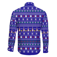 Bon Nadal Andorra Christmas Family Matching Long Sleeve Bodycon Dress and Hawaiian Shirt Holiday Bear, Snowflakes, Paw Prints & Winter - Wonder Print Shop