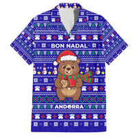 Bon Nadal Andorra Christmas Family Matching Off The Shoulder Long Sleeve Dress and Hawaiian Shirt Holiday Bear, Snowflakes, Paw Prints & Winter - Wonder Print Shop