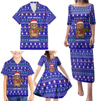 Bon Nadal Andorra Christmas Family Matching Puletasi and Hawaiian Shirt Holiday Bear, Snowflakes, Paw Prints & Winter - Wonder Print Shop