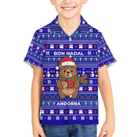 Bon Nadal Andorra Christmas Family Matching Short Sleeve Bodycon Dress and Hawaiian Shirt Holiday Bear, Snowflakes, Paw Prints & Winter - Wonder Print Shop