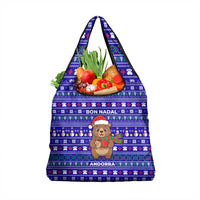 Bon Nadal Andorra Christmas Grocery Bag Holiday Bear, Snowflakes, Paw Prints & Winter - Wonder Print Shop