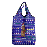 Bon Nadal Andorra Christmas Grocery Bag Holiday Bear, Snowflakes, Paw Prints & Winter - Wonder Print Shop