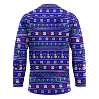 Bon Nadal Andorra Christmas Hockey Jersey Holiday Bear, Snowflakes, Paw Prints & Winter - Wonder Print Shop