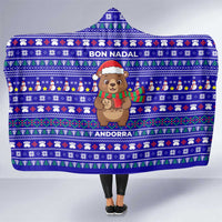 Bon Nadal Andorra Christmas Hooded Blanket Holiday Bear, Snowflakes, Paw Prints & Winter - Wonder Print Shop