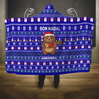 Bon Nadal Andorra Christmas Hooded Blanket Holiday Bear, Snowflakes, Paw Prints & Winter - Wonder Print Shop