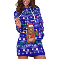 Bon Nadal Andorra Christmas Hoodie Dress Holiday Bear, Snowflakes, Paw Prints & Winter - Wonder Print Shop