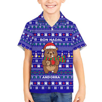 Bon Nadal Andorra Christmas Kid Hawaiian Shirt Holiday Bear, Snowflakes, Paw Prints & Winter - Wonder Print Shop