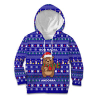 Bon Nadal Andorra Christmas Kid Hoodie Holiday Bear, Snowflakes, Paw Prints & Winter - Wonder Print Shop